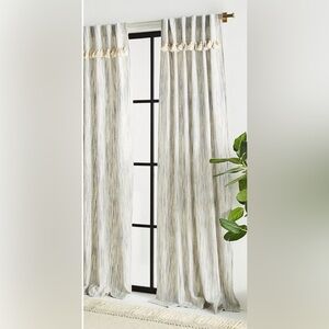 Anthropologie Sadie Tassel Curtains Set of 2,  84” L